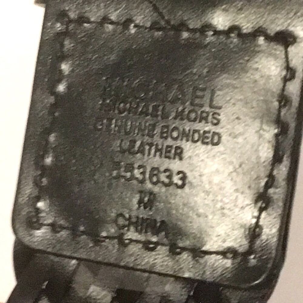Michael Kors Black leather belt silver buckle EUC - Picture 6 of 7